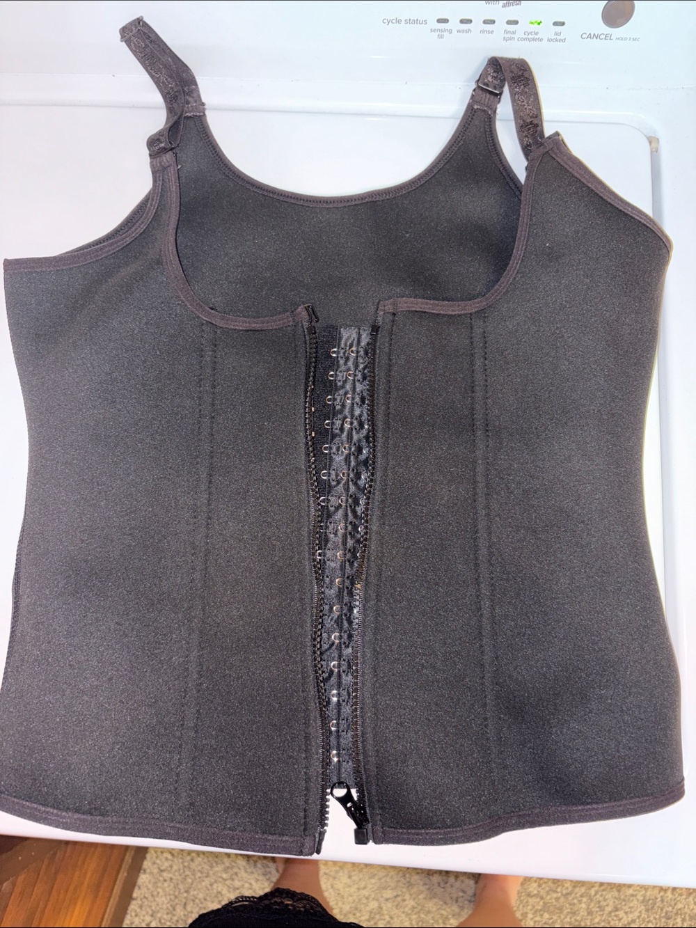 SHEIN Black Front-Zip Shapewear Tank